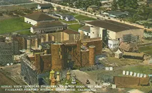 Angeles Prints: Aerial view, Robin Hood set and studio, Hollywood, USA