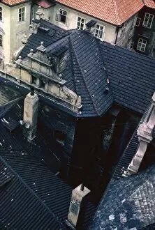 Images Dated 9th August 2012: Aerial view of rooftops in an East European town