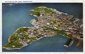 Images Dated 29th July 2016: Aerial view of San Juan, Puerto Rico, North Atlantic Ocean