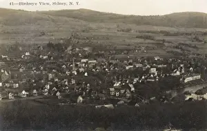 Aerial view, Sidney, Delaware County, NY State, USA