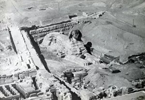 Sphinx Gallery: Aerial view above The Sphinx, Giza, Cairo, Egypt