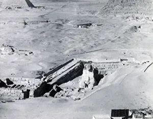Aerial view of The Sphinx, Giza, Cairo, Egypt