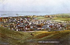Staten Prints: Aerial view of Stapleton, Staten Island, New York, USA