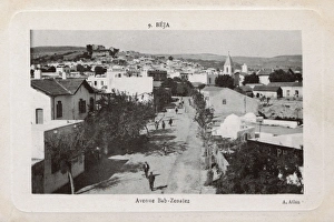 Images Dated 13th June 2017: Aerial view of a street in Beja, Tunisia, North Africa