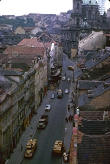 Images Dated 9th August 2012: Aerial view of a street in an East European town