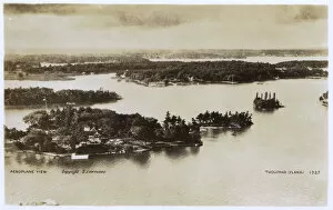 Aerial view, Thousand Islands, St Lawrence River, Canada