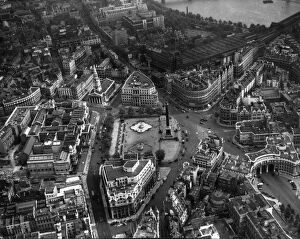 Trafalgar Collection: An aerial view of Trafalgar Square, London