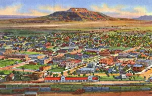 Depot Prints: Aerial view of Tucumcari, New Mexico, USA