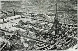 Pavilions Prints: Aerial view, Universal Exhibition of Paris 1889