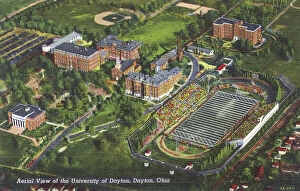 Football Collection: Aerial view of University, Dayton, Ohio, USA