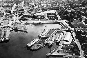 Vancouver Prints: An aerial view of Victoria Harbour, Vancouver