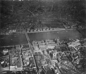 Manipulation Collection: Aerial view of Westminster from a balloon