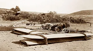 Aeroplane being built from a kit, probably during WW1
