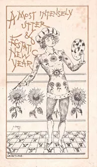 Aesthetic Gallery: Aesthetic young man on New Year card