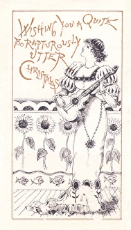 Aesthetic Gallery: Aesthetic young woman on Christmas card