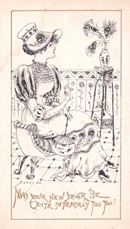 Aesthetic Gallery: Aesthetic young woman on New Year card