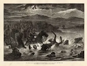 Drowned Prints: Afghan War - Men of the 10th Hussars drown - Kabul River
