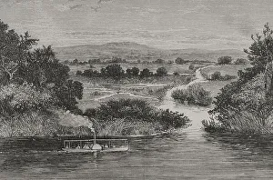 Navigate Prints: Africa. The Congo. Access to Lake Leopold II