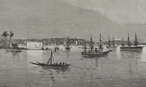 Pablo Prints: Africa. Loanda. San Pablo de Loanda. Panorama of the port