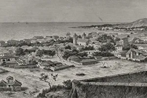 Africa. Loanda. San Pablo de Loanda. Panorama of the port