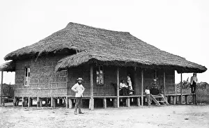 Livingstone Prints: Africa Vincent Mission Station Zambesi River pre-1900