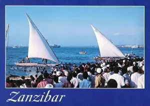 Zanzibar Prints: Africa - Zanzibar - Fishing Dhows racing
