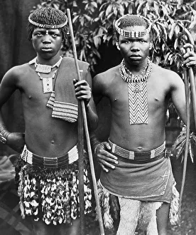 Zulus Prints: Africa Zulu Men pre-1900