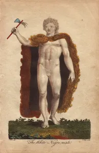 Ebenezer Prints: African albino man wearing an animal skin