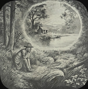 African American Gallery: An African-American boy sat sadly by a lake