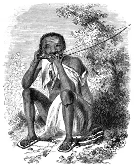 Bushman Prints: African bushman with goura