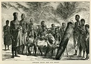 Chieftain Prints: African cheif and his court