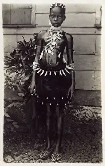 Belt Prints: African girl in native dress
