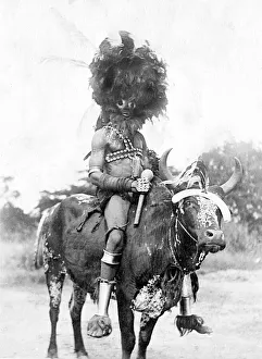 Type Gallery: African warrior at ngoma, Mombasa, Kenya, East Africa