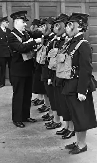 Laced Prints: AFS women, gas mask drill, WW2