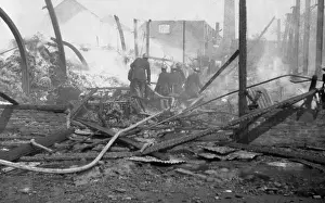Drayton Prints: Aftermath of a factory fire, Fire Force Area 34, WW2