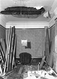 Mess Prints: Aftermath of a fire at 8 Nelson Road, Hornsey, WW2