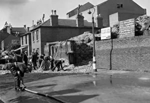 Aftermath of a fire, Fire Force Area 34, WW2