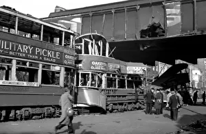 Aftermath of a high explosive bomb, Blackfriars Road, WW2