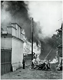 Images Dated 23rd July 2019: Aftermath of an incendiary bomb in Poland 1939