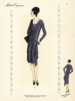 Haute Couture Prints: Afternoon dress of purple crepe marocain