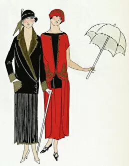 Images Dated 11th April 2012: Afternoon dresses by Poiret and Drecoll