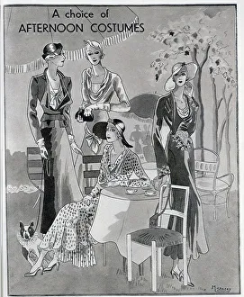Options Prints: Afternoon fashion options for the stylish woman. Date: 1932