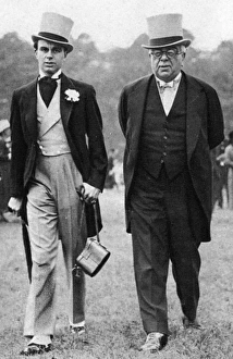 Khan Collection: The Aga Khan and Prince Aly Khan at Epsom