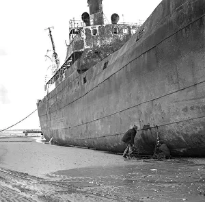 Aground Gallery: Aghios Georgios II beached at Pevensey Bay, Sussex