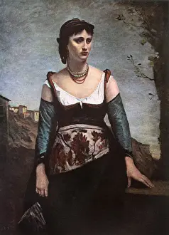 1866 Prints: Agostina by Jean-Baptiste Camille Corot