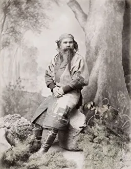 Ainu Prints: Ainu, Aino man from Haokkaido island, Japan