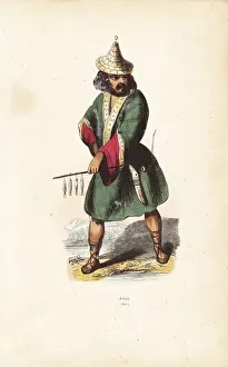 Belt Prints: Ainu man, north Japan, fishing with a rod