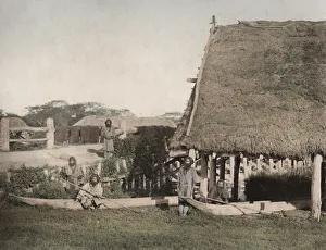 Covering Prints: Ainu people and house, Hokkaido, Japan