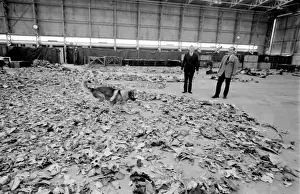 Air crash investigators with sniffer dog
