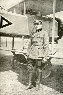 Air force pilot standing by his plane, Republic of Estonia